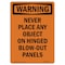 Signmission Safety Sign, OSHA WARNING, 5" Height, No Object On Hinged Blow-Out Panels, Portrait OS-WS-D-35-V-13671 - alternate 1